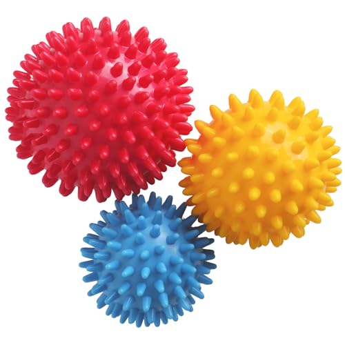 Spiky Massage Balls, 3PCS (Firm, Medium and Soft) - color: 3color