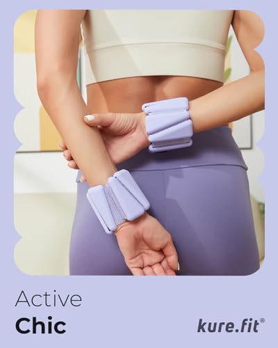 Pilates Weight | Wrist & Ankle Weights for Women | Weighted Bangles | 1LB/ 2LB Each (Set of 2) - color: Lilac, size: 2 LB