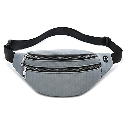 MOCE Waist Bag Fanny Pack for Men & Women Fashion Water Resistant Hip Bum Bag with Adjustable Belt for Travel Hiking Running Outdoor Sports.(Gray02) - color: T-Gray