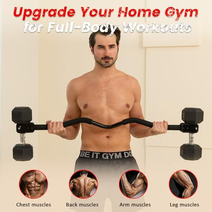 Dumbbell Barbell Converter Bar, Adjustable Dumbbell Bar for Home Gym, Compatible with Most Dumbbells, All-Metal Dumbell to Barbell Converter for Weight Lifting and Strength Training