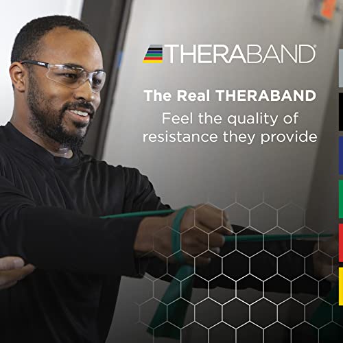 THERABAND Professional Resistance Band, Yellow Level 1 Light, 5 ft Exercise Band for Physical Therapy, Strength Training, Upper and Lower Body Workouts, Yoga and Pilates