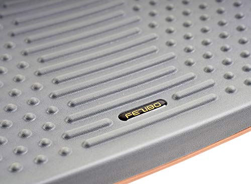 FEZIBO Standing Desk Mat with Anti Fatigue Bar, Wooden Wobble Balance Board with Ergonomic Design Comfort Floor Mat