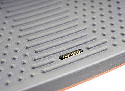 FEZIBO Standing Desk Mat with Anti Fatigue Bar, Wooden Wobble Balance Board with Ergonomic Design Comfort Floor Mat
