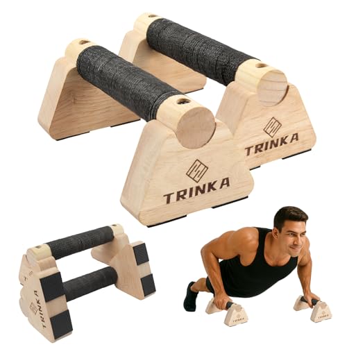 Wooden Parallettes Push Up Bars, 2 PCS Wood Calisthenics Bars with Non-Slip Base, Pushup Handles for Floor Home Fitness, Workout Equipment for Men and Women Strength Training - size: 20cm