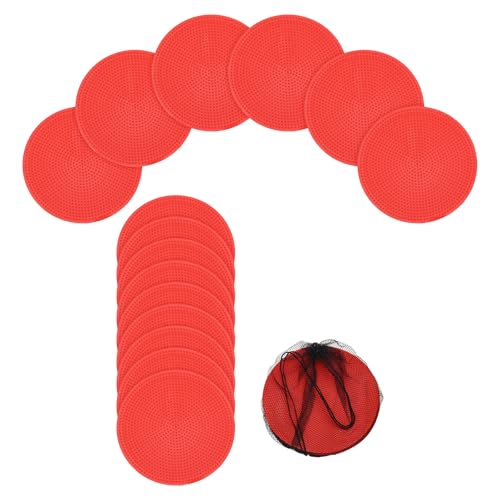 Spot Markers, Poly Spot Marker for Agility Training Floor Dots Non Slip Flat Field Cones for Soccer/Speed Training - color: Red, size: 10 cm / 3.94 Inch