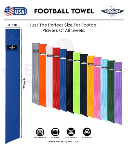 Streamer Towel Football with Hook & Loop Fastener, Ultra Light Quarterback QB Black Football Towel to Clean Hands, Visor, Gloves - Highly Absorbent, Quick-Dry (Black)