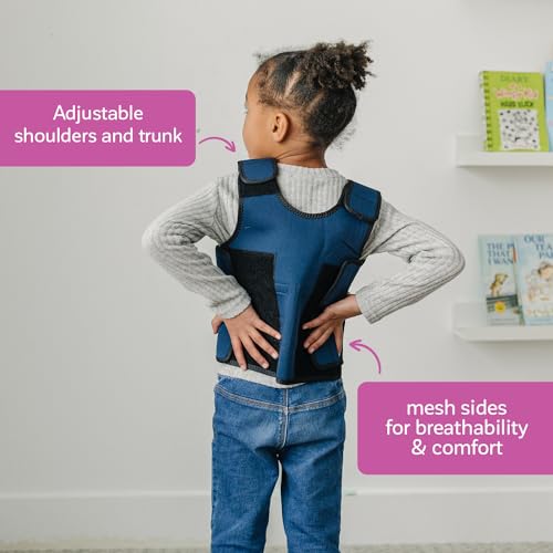 Blue Weighted Compression Vest for Kids & Adults - Calming Sensory Compression Vest for Kids - Weighted Vest for Sensory Needs - Toddlers, Kids, Teens & Adults Sizing