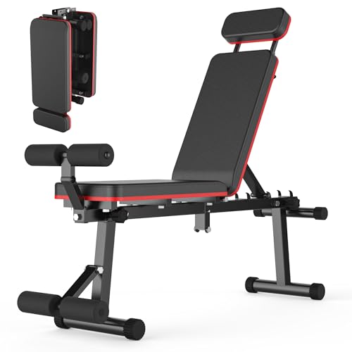 Adjustable Weight Bench, Foldable, Incline/Decline/Flat, Full Body Workout, Extended Head Design, 660 lbs/300 kgs Capacity