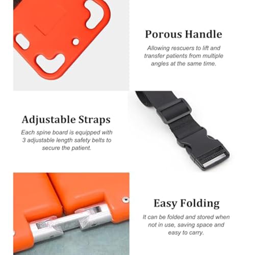 Foldable Medical Emergency Rescue Stretcher - Spine Board Backboard for Lifeguards, Water Rescue Float Board, 350Lb Capacity, Durable & Lightweight Design