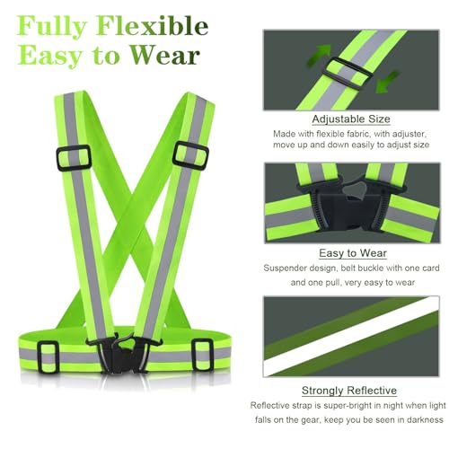 Reflective Vest Running Gear, 2-10Pack High Visible Safety VES - color: Green+Pink