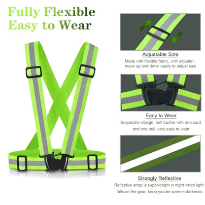 Reflective Vest Running Gear, 2-10Pack High Visible Safety VES - color: Green+Pink
