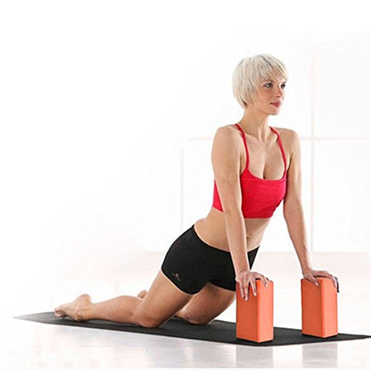 Yoga Blocks Black 2 Pack Supportive Latex-Free EVA Foam Yoga Blocks Set,9"x6"x3" Non-Slip Surface High Density Lightweight Yoga Blocks for Pilates Exercise Stretching Meditation - color: Orange