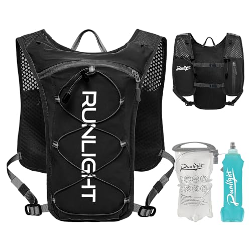 Running Vest for Women Men Lightweight Hydration Backpack Pack with 1.5L Water Bladder Bag Hydro Daypack for Hiking,Trail,Skiing,Camping,Cycling,Race,Marathon - color: Black-2