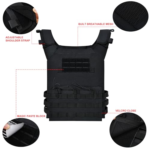 TACWINGS Outdoor Tactical Vest,Ultra-Light Breathable Adjustable Lightweight Airsoft Vest for Outdoor Paintball Training