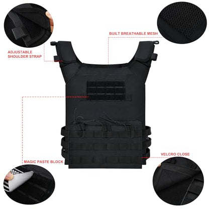 TACWINGS Outdoor Tactical Vest,Ultra-Light Breathable Adjustable Lightweight Airsoft Vest for Outdoor Paintball Training