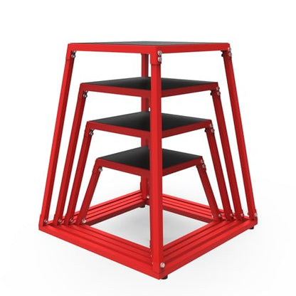 Garvee Steel Plyo Box for Exercise, Plyometric Jumping Box Metal Exercise Step Up Box with Anti-Slip Surface for Home Gym Training,Single and Set