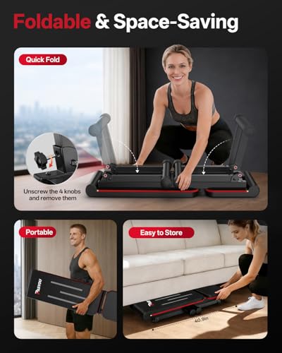 PASYOU Adjustable Weight Bench, 660LB Capacity Foldable Workout Bench, Incline Flat Bench Press for Home Gym, Dual-Frame Strength Training Bench, No Assembly Required, Wider Seat - color: Black