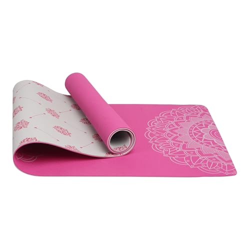 SINT Yoga Mat - Premium 6mm Print Reversible Extra Thick and Large Non Slip Exercise & Fitness Mat for All Types of Yoga, Pilates & Floor Workouts (72" x 24" x 6mm Thick) - color: Chakra Blush