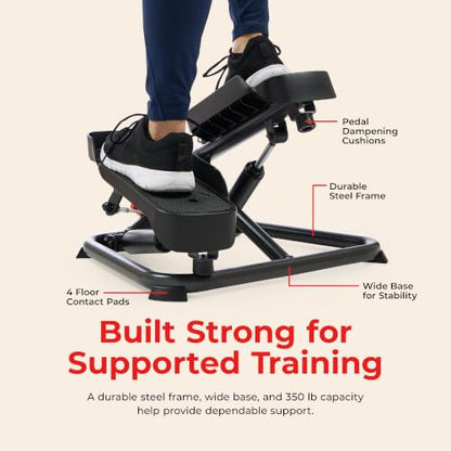 Sunny Health & Fitness Twist Stair Stepper with Resistance Bands - color: Black Onyx