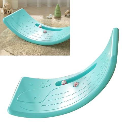 Kids Wobble Board, Plastic Wobble Board Balance Trainer Board Curvy Rocker Board for Yoga and Exercise, 50kg / 110.2lb Capacity