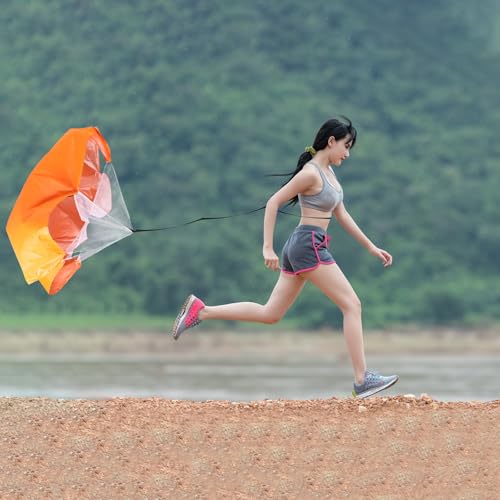 Cabilock Resistance Training Speed Parachute with Silver Coating, Orange Sprint Speed Training Equipment for Running Agility and Explosive Power Conditioning