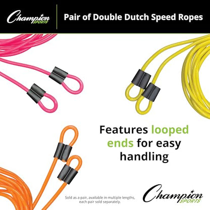 Champion Sports Double Dutch Speed Rope – Durable Vinyl Jump Rope for Fitness & Training, Multiple Lengths