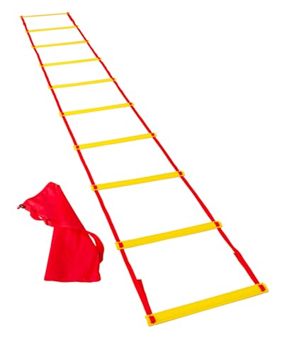Tandem Sport Agility Ladder - Workout Ladder for Quick Feet, High Knee, or Lateral Quickness Drills - 10-Rung Adjustable Agility Ladder for Speed and Balance Training - Speed Ladder for Footwork