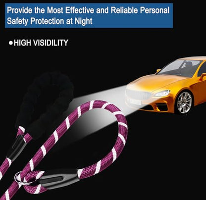 6 FT Heavy Duty Dog Leashes with Comfortable Padded Handle,Wine Red - color: Wine Red, size: 6 Feet x 1/2 Inch