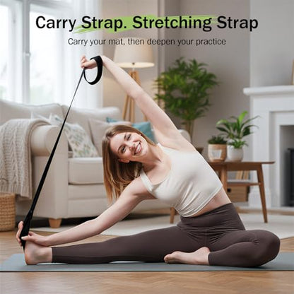 Slim Panda Yoga Mat Straps for Carrying, Adjustable Yoga Mat Carrier Sling Fits All Mats(Mat Not Included) - color: Black, size: 72 inches