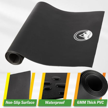 Treadmill & Exercise Equipment Mat – Non-Slip, Waterproof Pad for Bike, Walking Pad, Elliptical or Home Gym – Noise-Reducing Workout Floor Protector by Wakeman - size: Medium