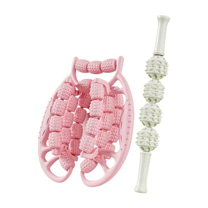 2 Pieces Muscle Roller Massage Tools for Legs and Neck, Pink