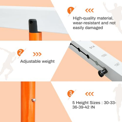 Blulu Adjustable Track and Field Hurdles Height Sports Training Hurdle with Counterweight Heavy Duty Track and Field Equipment Practice Training from 30 to 42 Inch for Athletes Adults