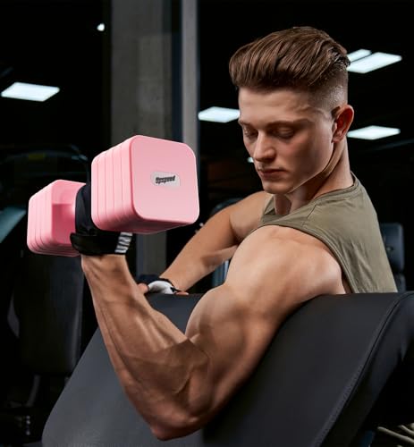 Adjustable Dumbbell Set for Women Men 7.5LB/10LB/15LB/20LB/25LB Each - color: Pink, style: 25LB Each [50 LBS Total]