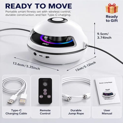 Smart Counting Rope, Smart Jump Rope Machine, Electric Music Jump Rope, 1-10 Speed Levels, Bluetooth Remote Control, Parent-Child Interactive, for Kids 4-12 and Adults