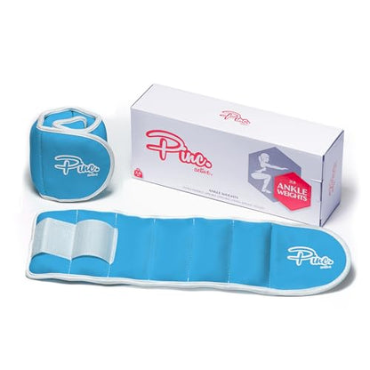 Ankle Weights Set - 0.5lb, 1lb, 2lbs, 3lbs, 4lbs, 5lbs, 8lbs and Adjustable Sets - for Women, Men and Kids - color: Baby blue, style: 3lbs each (6lbs pair)