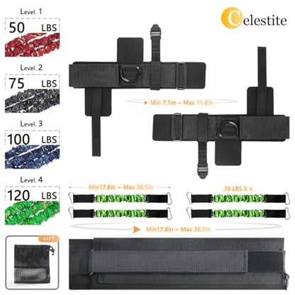 celestite Vertical Jump Trainer for Volleyball Basketball Home Gym, Jumping Trainers Resistance Bands, Easy to Carry, Adjustable Jump Training Equipment Substitute Plyometric Jump Box - color: Height"5'3-6'8"-120lbs