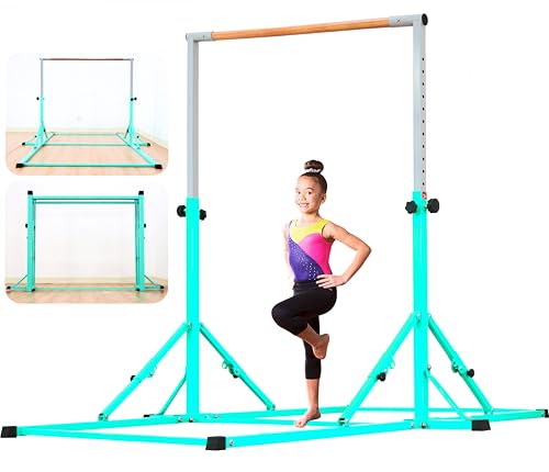 MARFULA Gymnastic Kip Bar for Kids Teens Ages 3-25 of All Gymnastic Levels - color: Teal (New Style - 8 Ft Base)