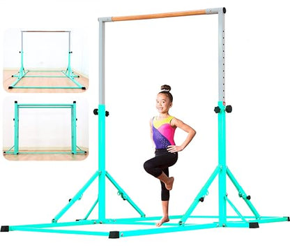 MARFULA Gymnastic Kip Bar for Kids Teens Ages 3-25 of All Gymnastic Levels - color: Teal (New Style - 8 Ft Base)