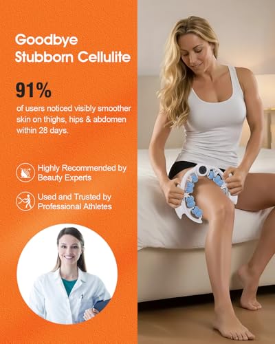 Anti Cellulite Massage Tool - Ergonomic Cellulite Remover for Legs and Arms with Detachable Handles - Smooth-Glide Lymphatic Drainage Massager for Boost Confidence and Tightened Skin (Blue)