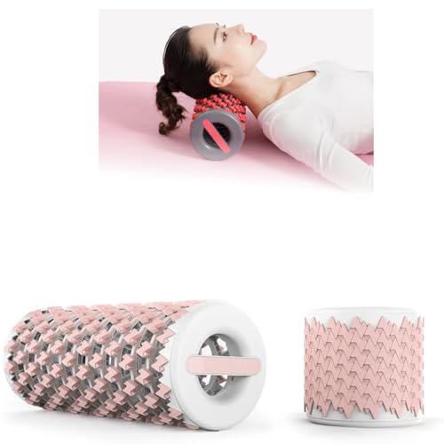 Collapsible Foam Roller - Portable Travel Design for Muscle Recovery - Foldable, Compact, Lever-Action - Ideal for Home, Gym, Office - Lightweight & Durable for On-The-Go Use - color: Pink