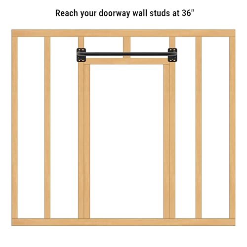 SELEWARE Heavy Duty Welded Pull Up Bar Wall/Joist/Ceiling Mount Chin Up Bar - color: A1: Black 36" Wall Mount Pull Up Bar