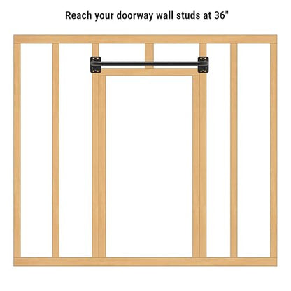 SELEWARE Heavy Duty Welded Pull Up Bar Wall/Joist/Ceiling Mount Chin Up Bar - color: A1: Black 36" Wall Mount Pull Up Bar