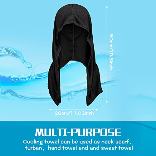 4 Pack Cooling Hoodie Towels Cooling Towels for Neck and Face Head Wrap UPF 50 UV Sun Protection for Sport Workout Camping(Black and Gray,Classic Style)