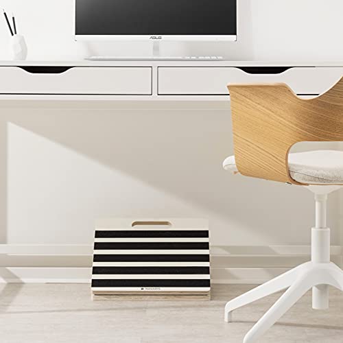 Navaris Slant Board Calf Stretcher - Adjustable Wood Incline Board for Stretching Calves - Wooden Exercise Wedge Tilt Ramp - with Grip Tape Strips - style: stripes
