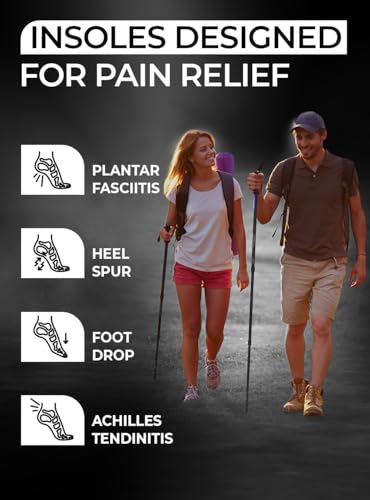 CRUVHEAL Work Orthotic Plantar Fasciitis Boot Insoles Men Women, M