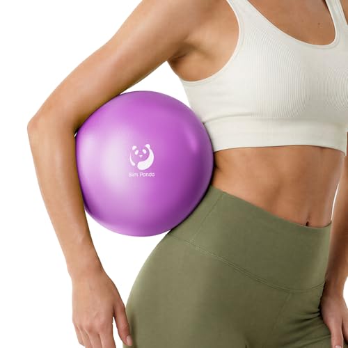 Slim Panda Pilates Ball, 9 Inch Small Exercise Ball, Anti Burst Mini Yoga Ball for Stability, Workout, Barre, Core Strength, Physical Therapy, Balance, Stretching - color: 1 Purple
