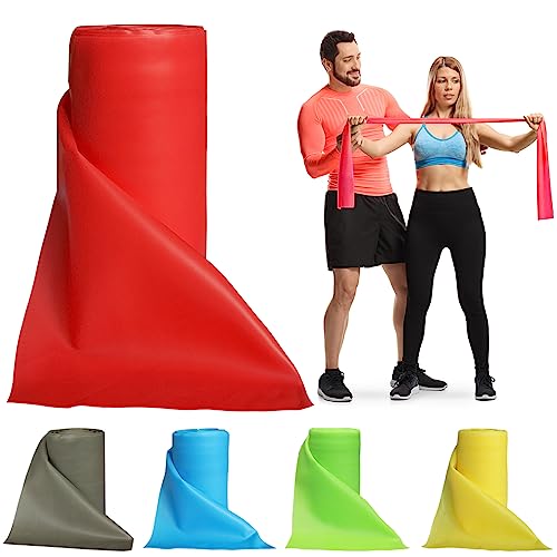 Resistance Bands Professional Bulk Rolls. Elastic Physical Therapy Band. Resistance Bands Elastic Exercise Bands for Recovery, Physical Therapy, Yoga, Pilates, Rehab,Fitness - color: Red - Light