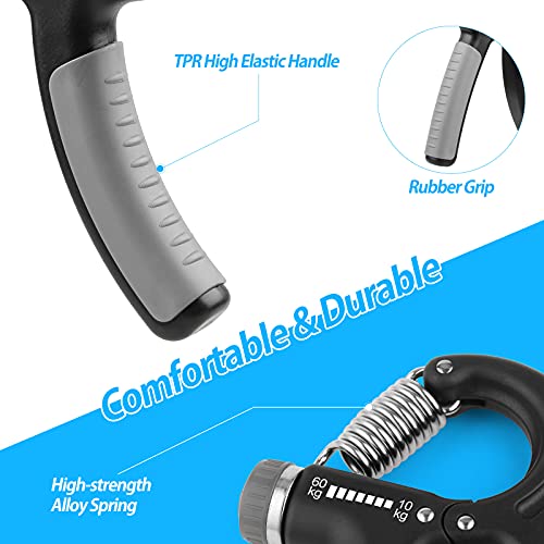 NIYIKOW 2 Pack Grip Strength Trainer, Hand Grip Strengthener, Adjustable Resistance 22-132Lbs (10-60kg), Forearm Strengthener, Perfect for Musicians Athletes