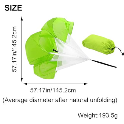 Running Speed Training: 56" Parachute with Adjustable Strap, Speed Chute Resistance Parachute for Speed and Acceleration Training Fitness Explosive Power Training, Free Carry Bag - color: Green