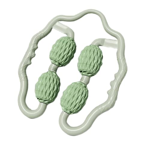 TOMOO 4 Wheels Muscle Roller Massager - 360° Circular Leg Clamps for Leg, Neck, Hand, Arm Muscle Relaxation - Green - color: Green